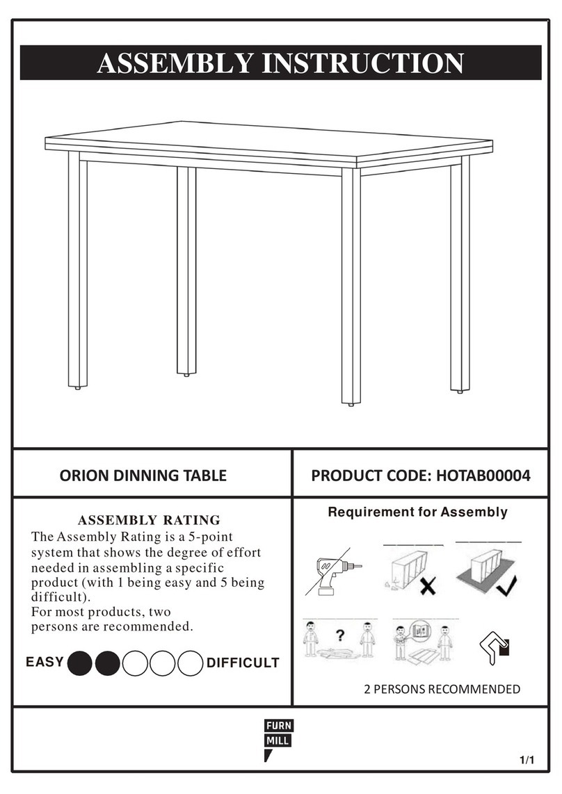 Furn Mill ORION HOTAB00004 Assembly instruction Furn Mill ORION HOTAB00004 Assembly instruction