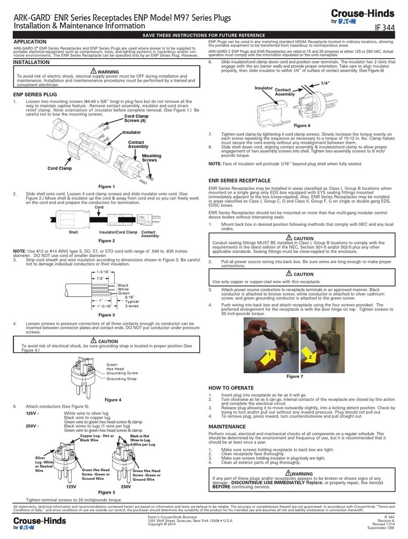 Eaton Crouse-Hinds ARK-GARD M97 Series Setup guide
