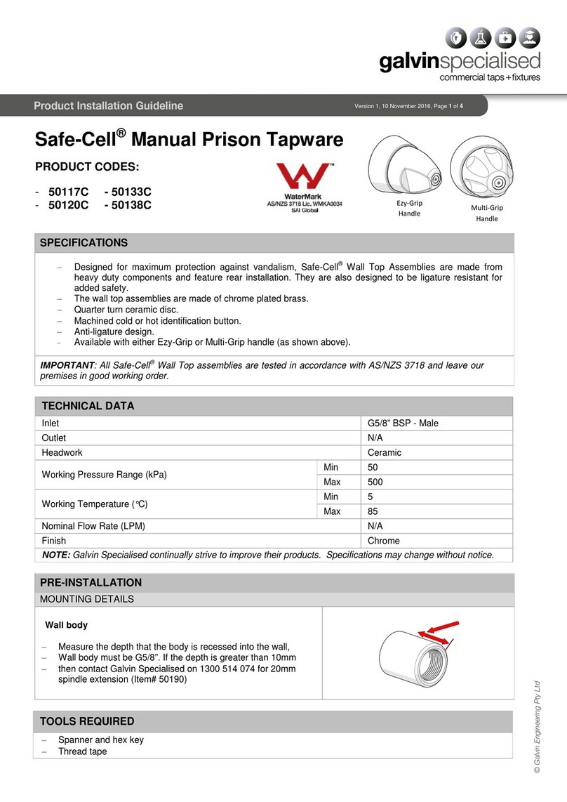 Galvin Specialised Safe-Cell 50117C Instruction sheet