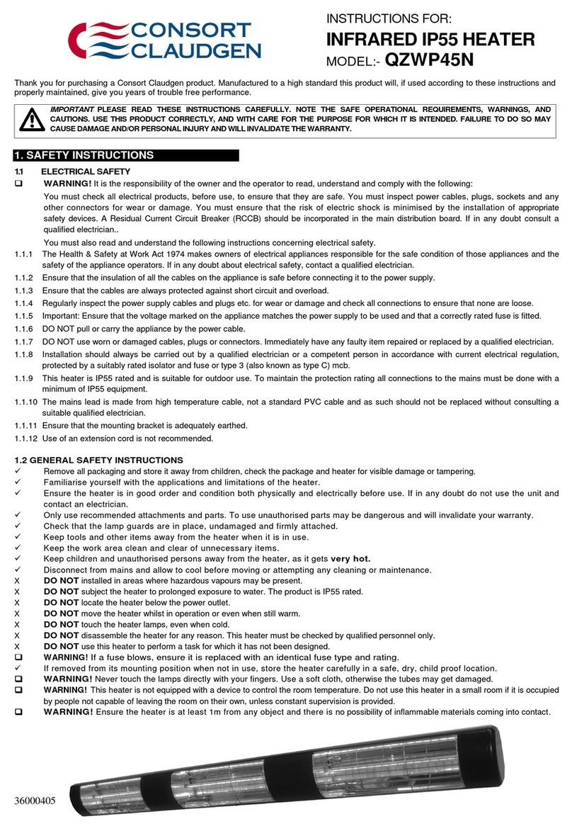 Consort Claudgen QZWP45N Series User manual