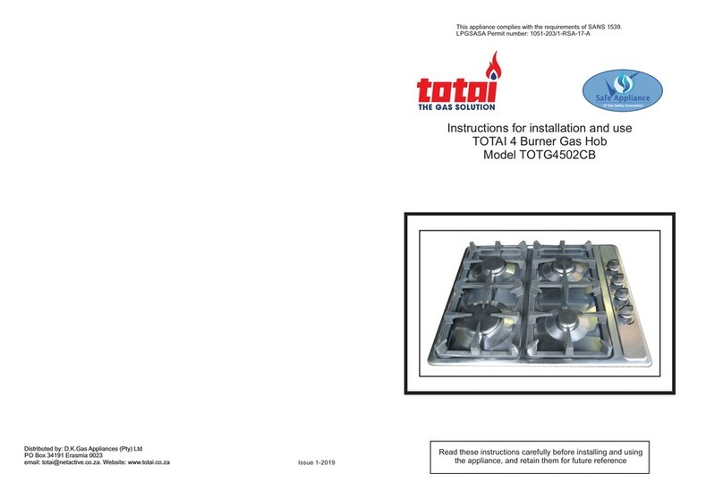 Totai TOTG4502CB Instructions for installation and use