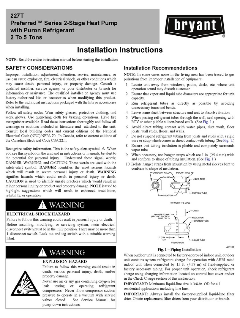 Bryant Preferred 227T User manual
