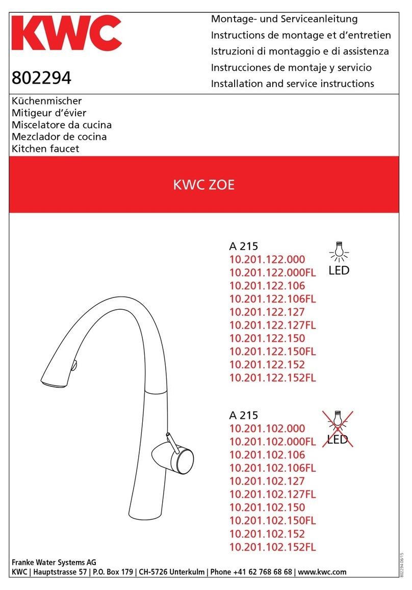 KWC A 215 Installation and service instructions