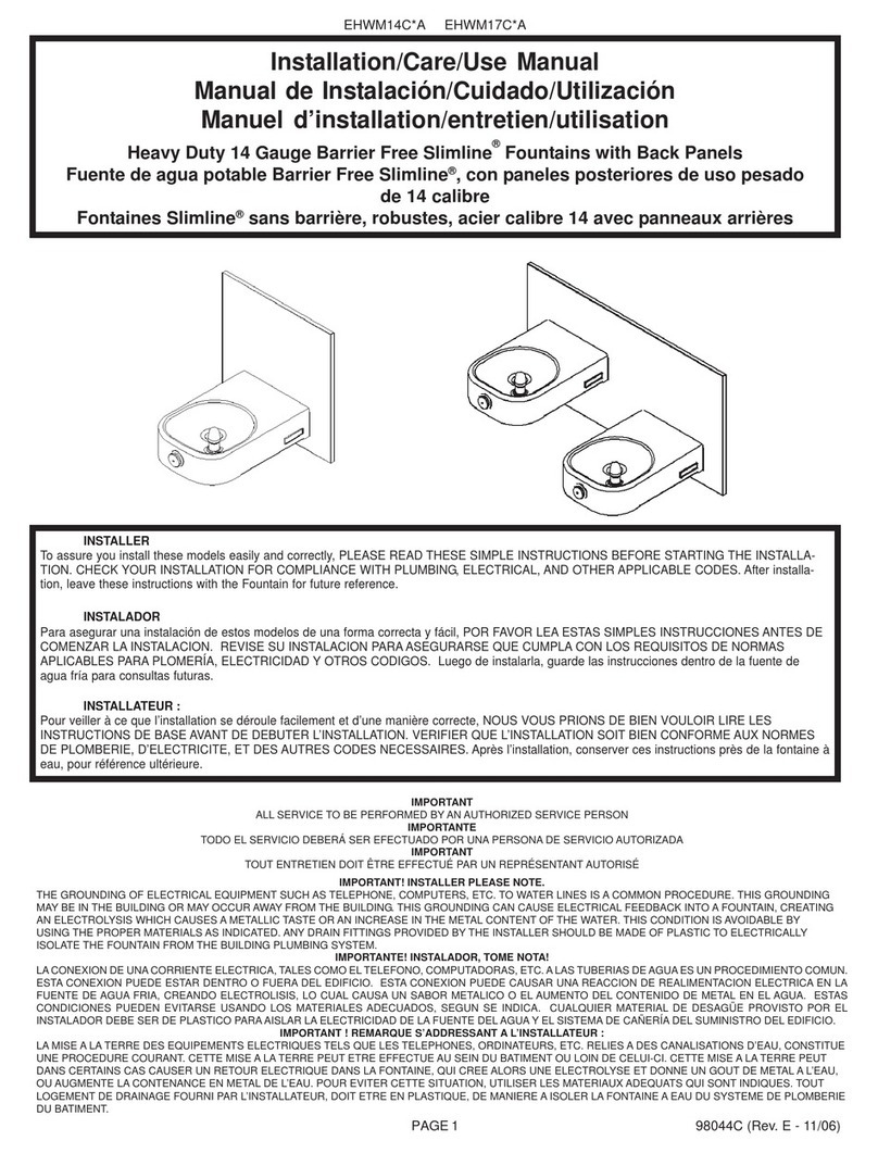 Elkay Slimline EHWM14C A Series User manual
