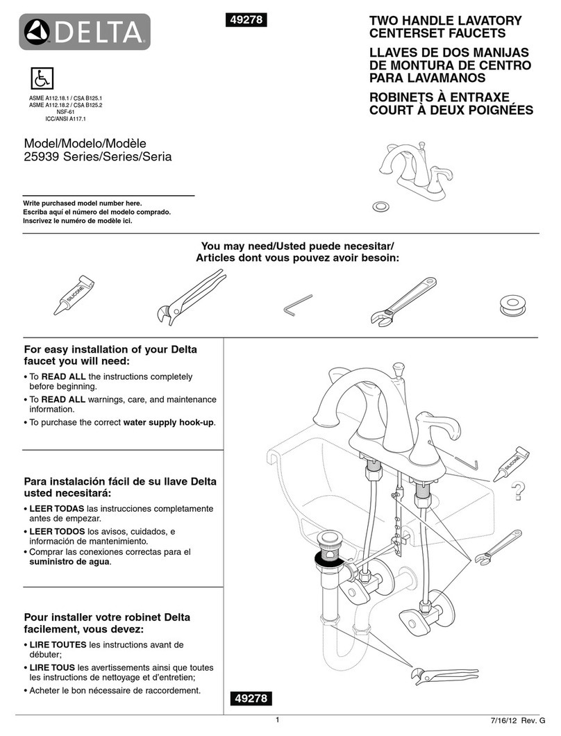 Delta 25939 Series installation instructions