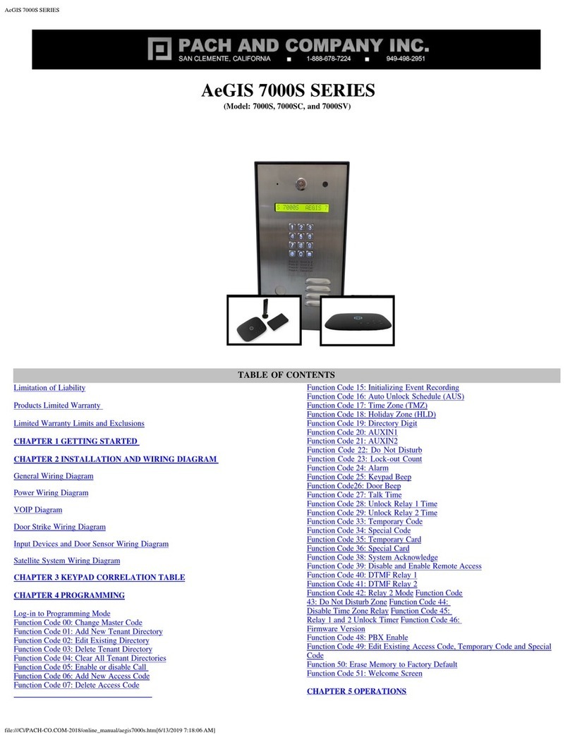 PACH & COMPANY 7000SC User manual