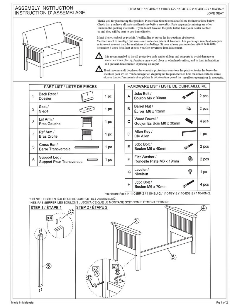 MAZIN FURNITURE Lewiston 1104BR-2 User manual