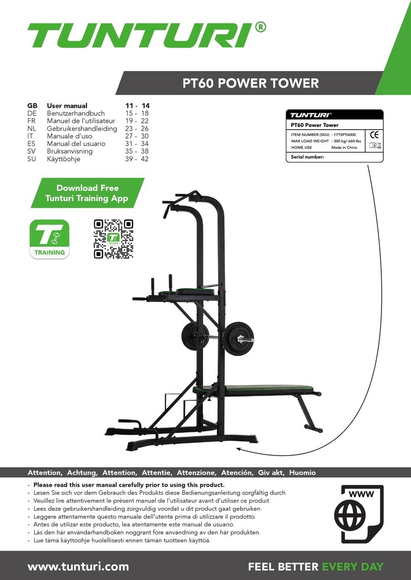 Tunturi PT 60 User manual Tunturi PT 60 User manual