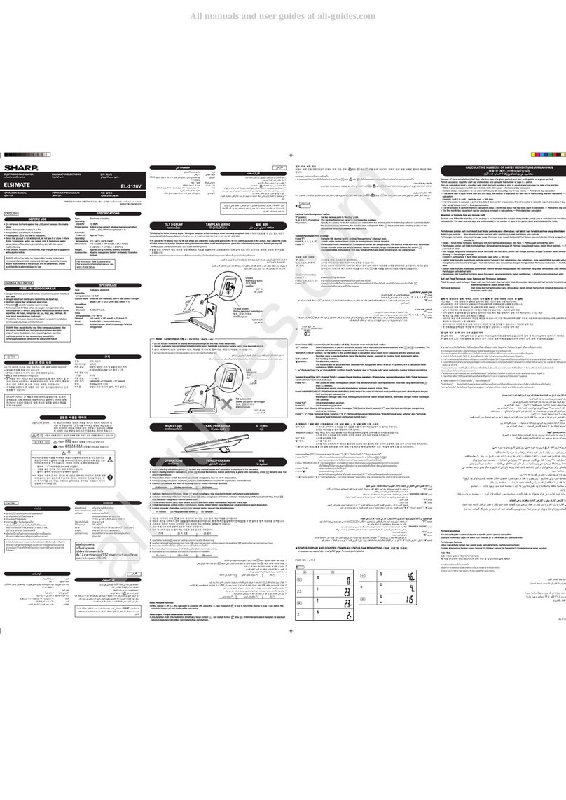 Sharp ELSIMATE EL-2128V User manual
