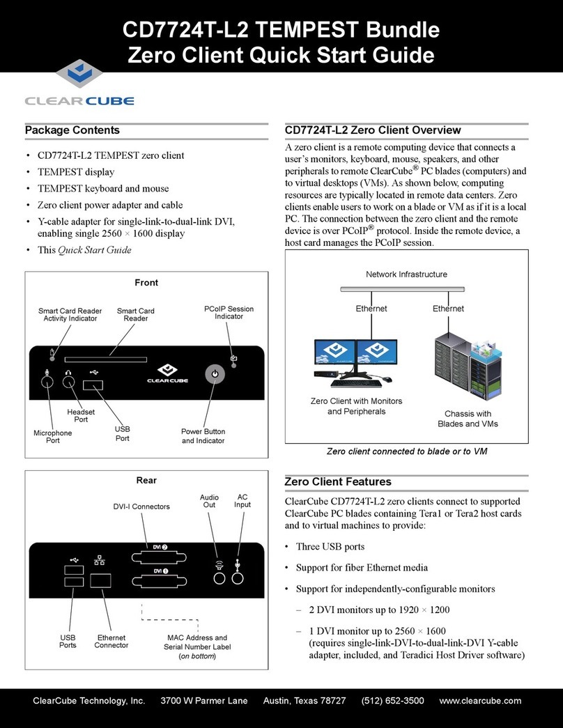 ClearCube TEMPEST CD7724T-L2 Bundle Zero Client quick start guide