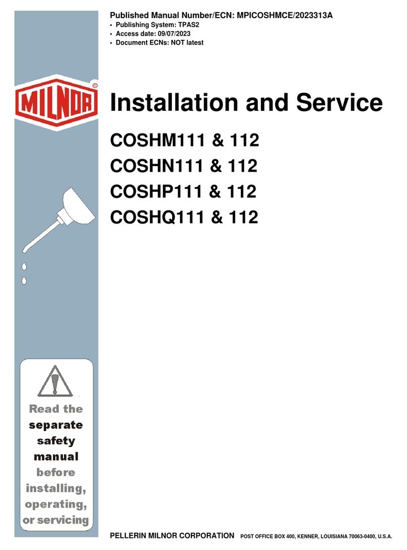 Milnor COSHN111 Installation and service