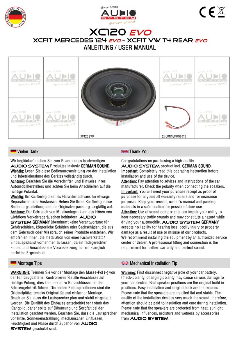 Audiosystem XC120 EVO User manual