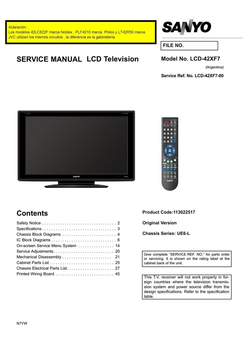 Sanyo LCD-42XF7 User manual Sanyo LCD-42XF7 User manual