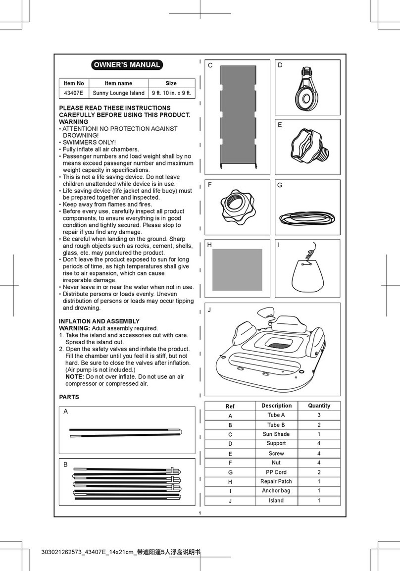 Bestway Hydro-Force Sunny Lounge Island User manual