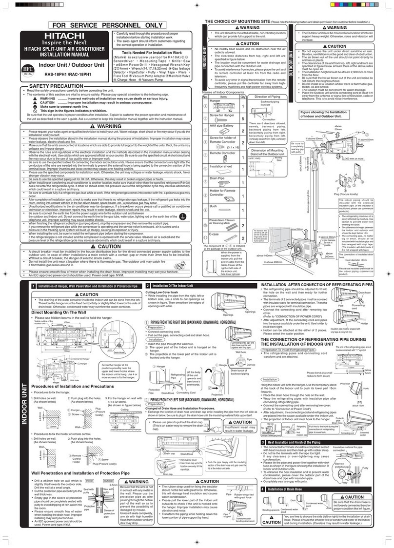 Hitachi RAS-18PH1 User manual Hitachi RAS-18PH1 User manual