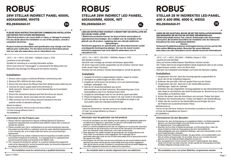 Robus RSL28406060-01 quick start guide