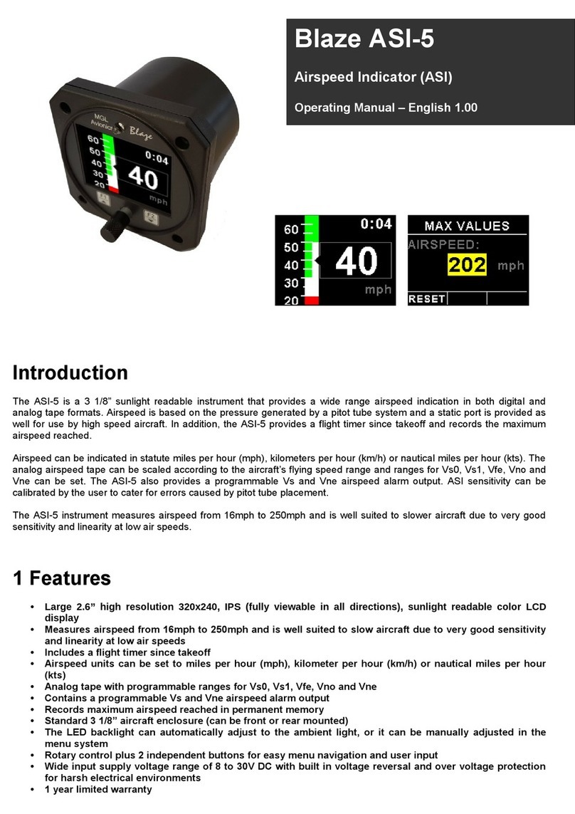 MGL Avionics Blaze ASI-5 operating manual