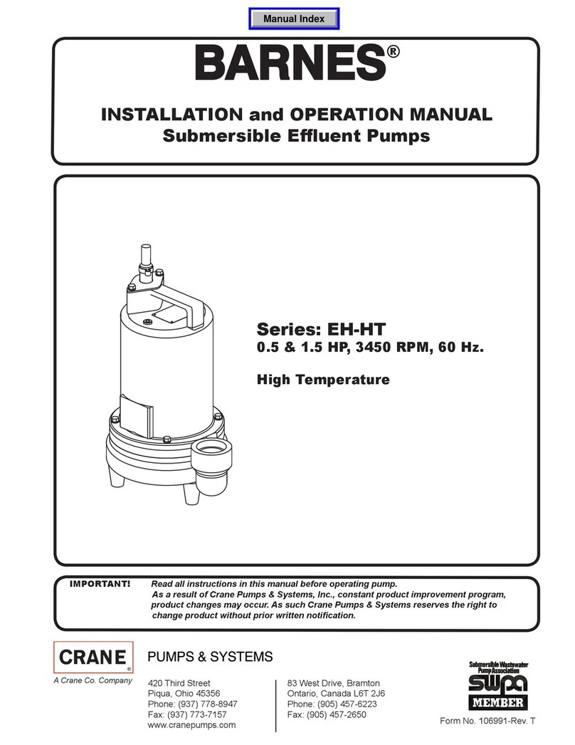 Crane BARNES EH HT Series Installation and operation manual
