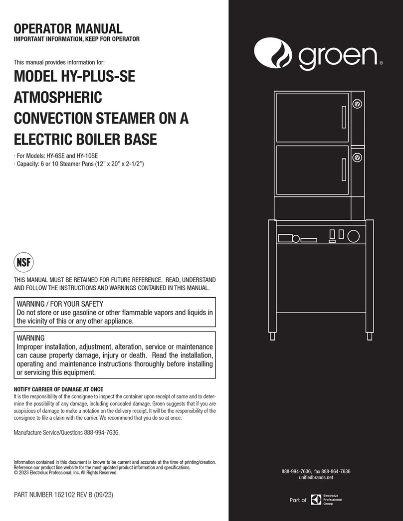 Groen HY-PLUS-SE User manual Groen HY-PLUS-SE User manual