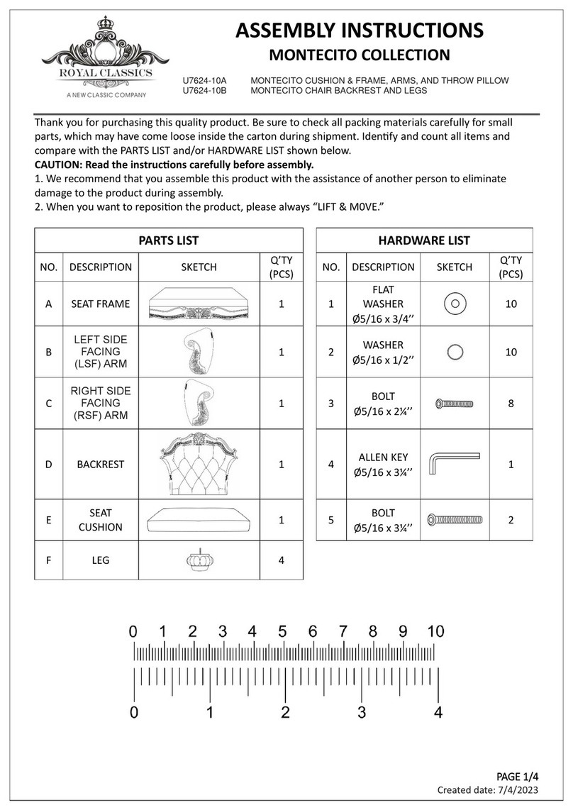 New Classic Furniture ROYAL CLASSICS MONTECITO U7624-10A Assembly instructions