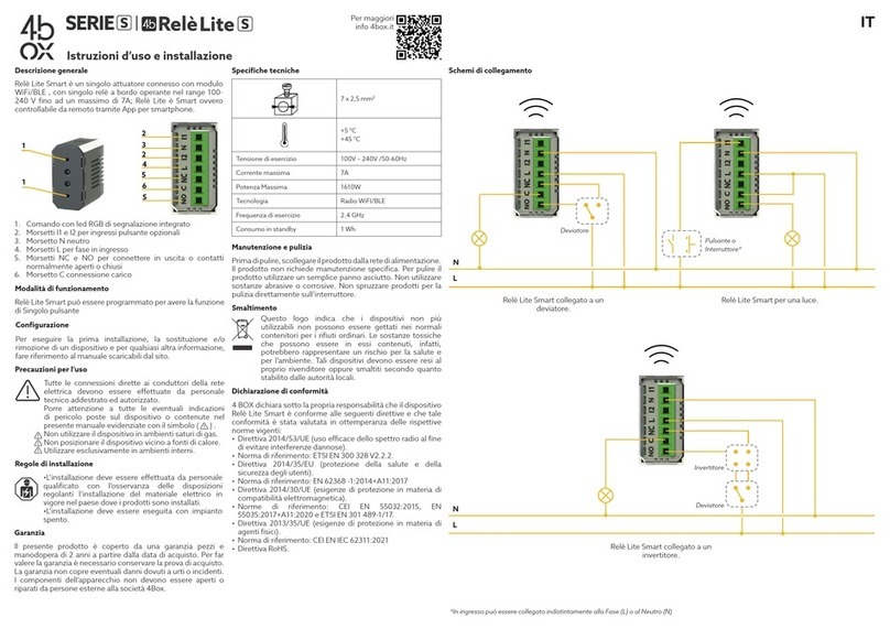 4 BOX S Series Instructions for use and installation