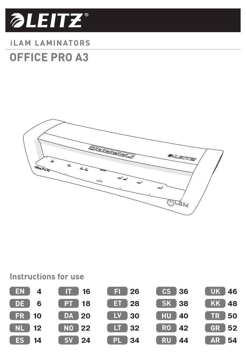 LEITZ iLAM TURBO PRO A3 User manual LEITZ iLAM TURBO PRO A3 User manual