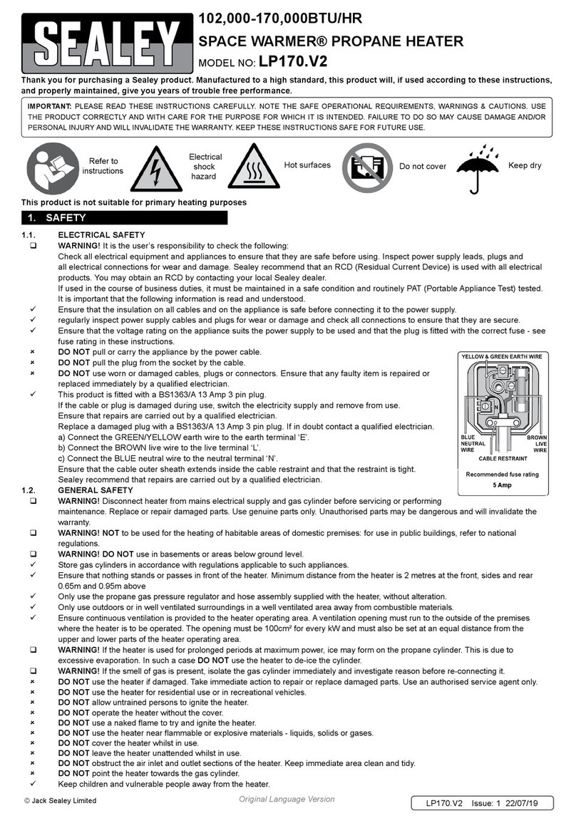 Sealey Space warmer LP170.V2 User manual