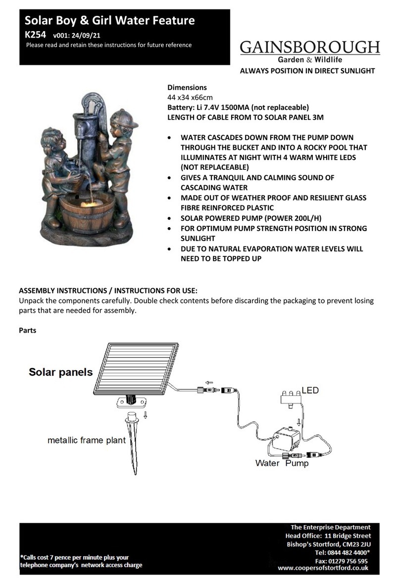 Gainsborough Solar Boy & Girl Water Feature Instructions for use Gainsborough Solar Boy & Girl Water Feature Instructions for use