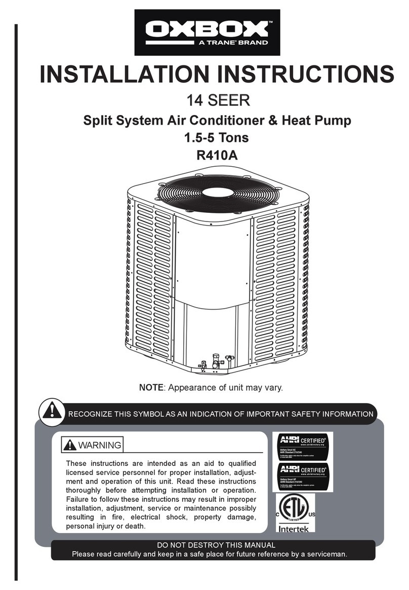 Trane OXBOX J4AC4 Series User manual
