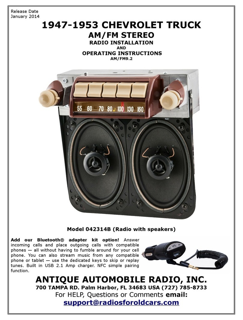 Antique Automobile Radio 042314B Installation and operating instructions Antique Automobile Radio 042314B Installation and operating instructions