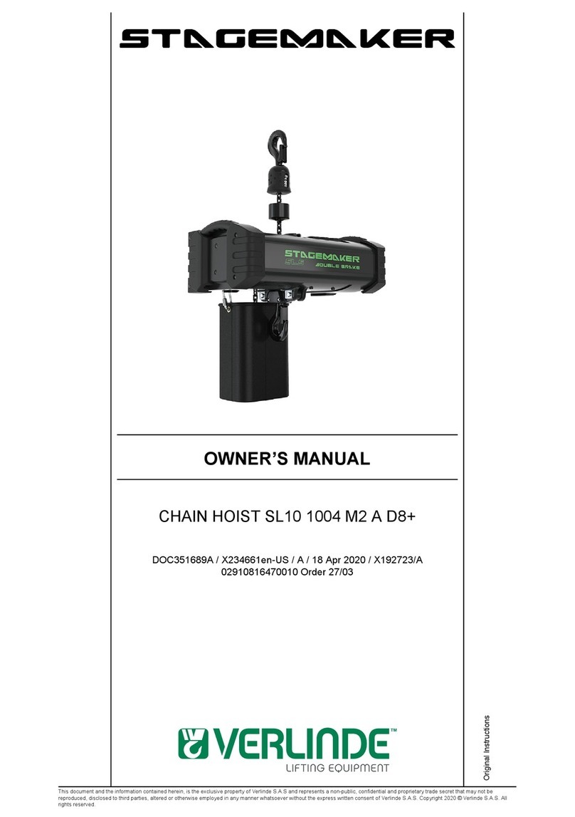 Stagemaker VERLINDE SL10 1004 M2 A D8+ owner's manual Stagemaker VERLINDE SL10 1004 M2 A D8+ owner's manual