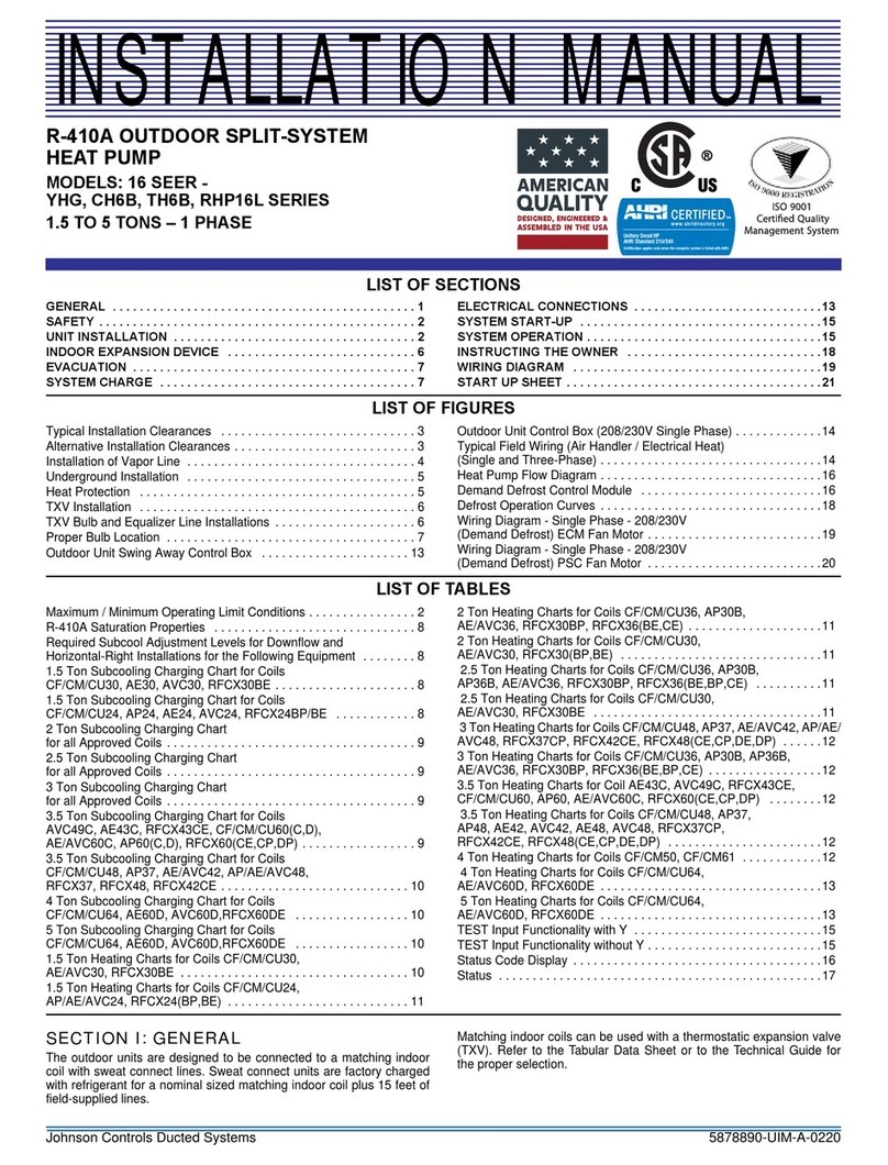 Johnson Controls YHG Series User manual Johnson Controls YHG Series User manual