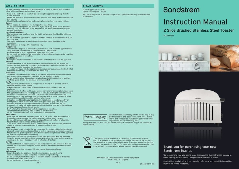 Sandstrom S02TBS11 instruction manual