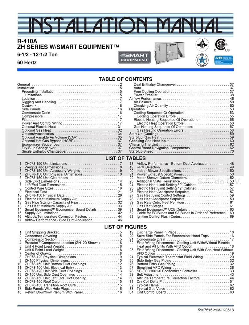 Johnson Controls York ZH Series User manual