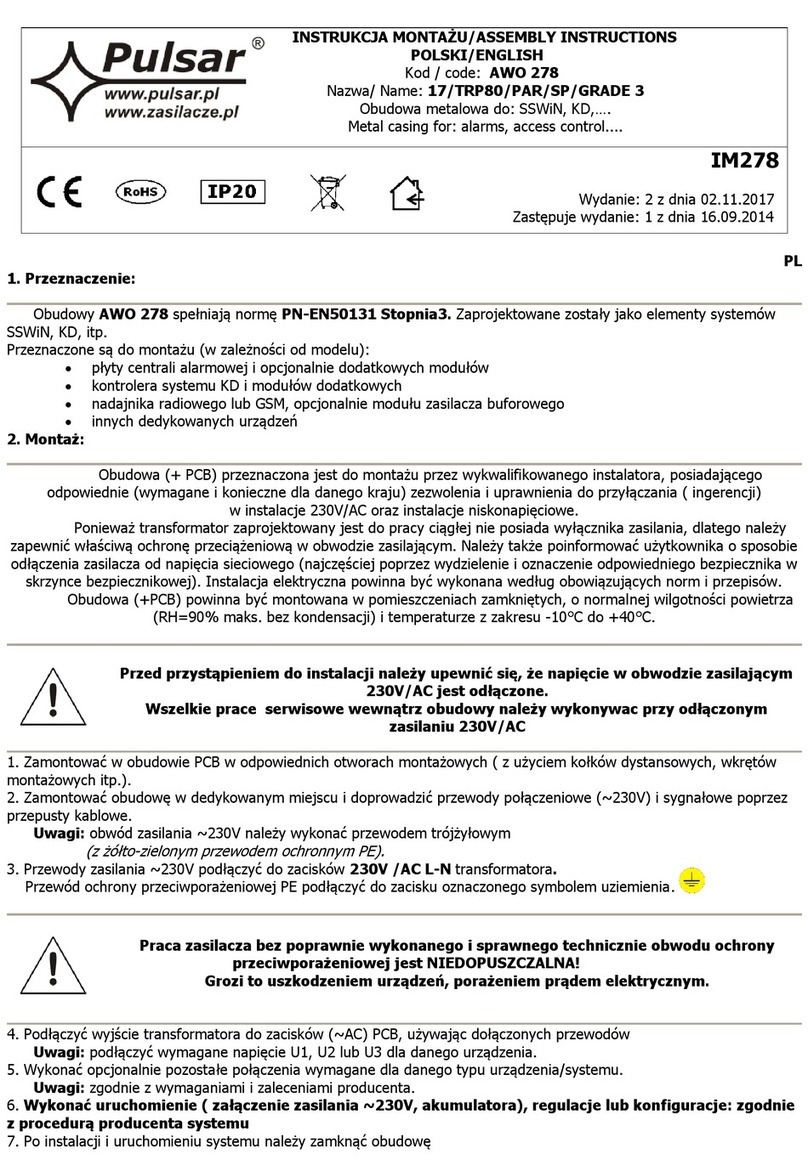 Pulsar 17/TRP80/PAR/SP/GRADE 3 User manual Pulsar 17/TRP80/PAR/SP/GRADE 3 User manual