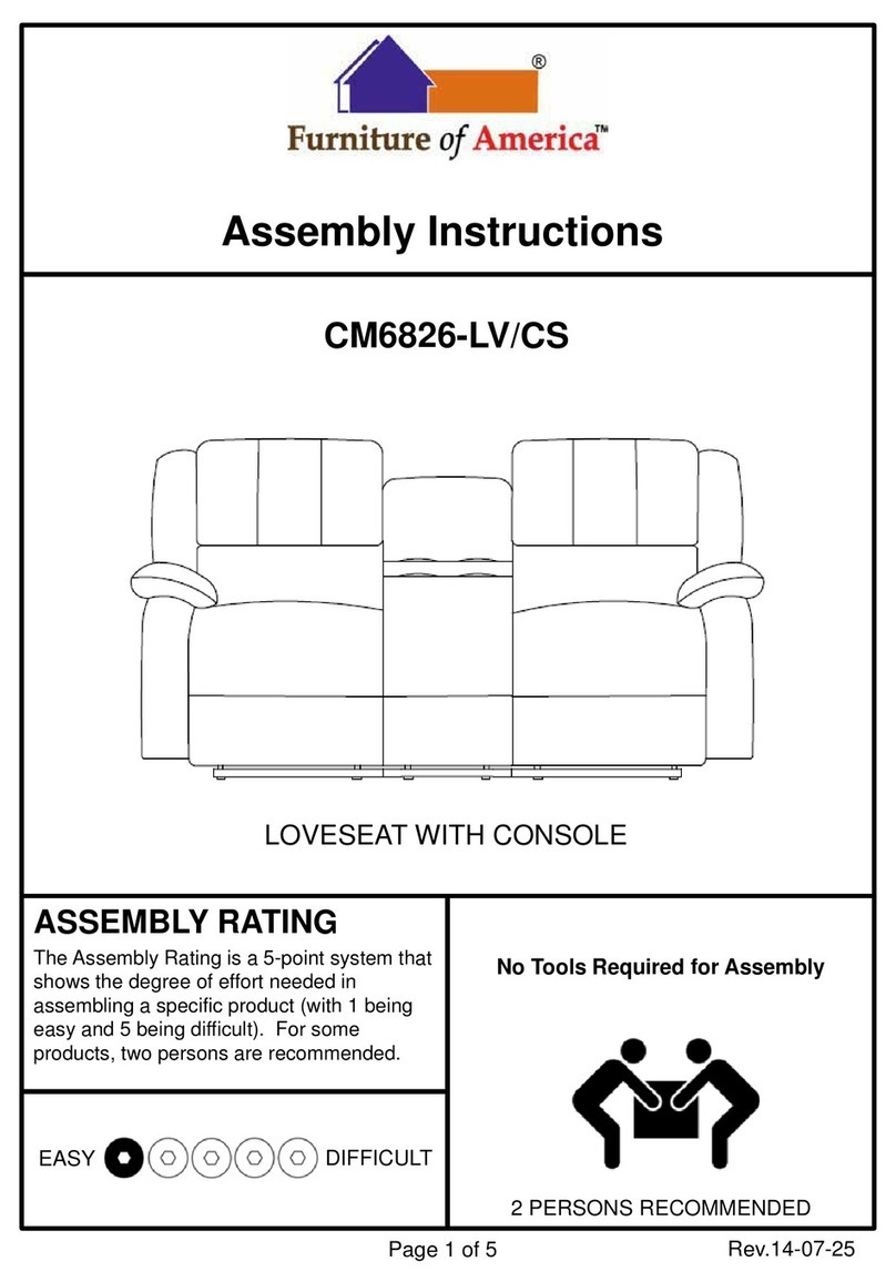 Furniture of America CM6826-LV/CS Assembly instructions Furniture of America CM6826-LV/CS Assembly instructions