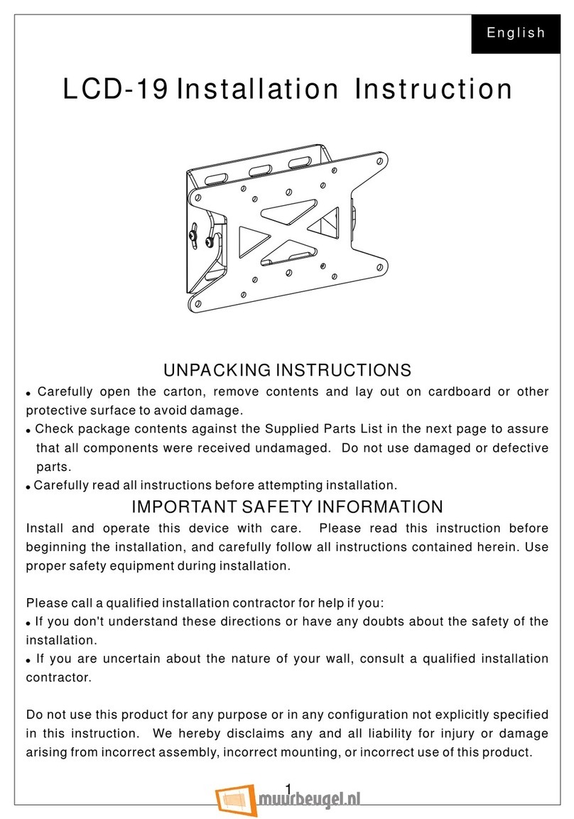 Muurbeugel LCD-19 Installation instruction