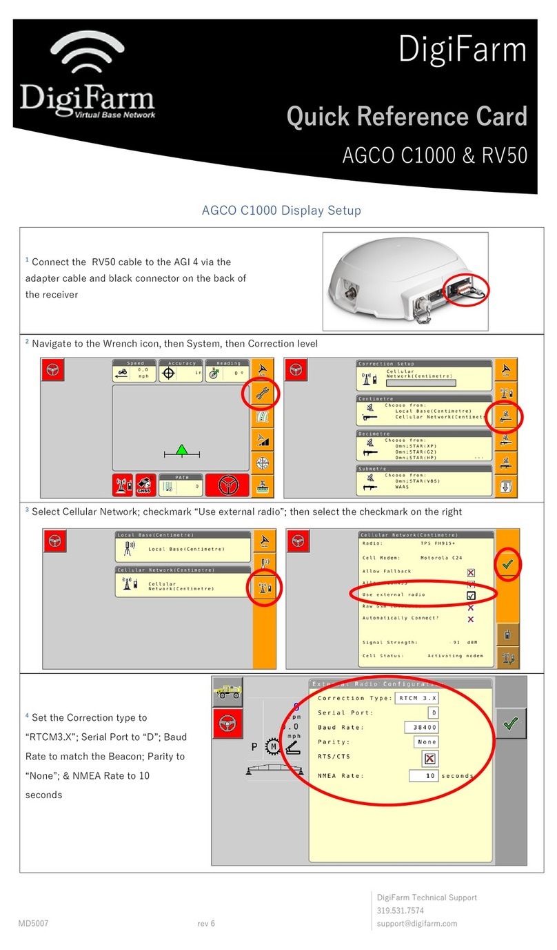 DigiFarm AGCO C1000 Quick reference card