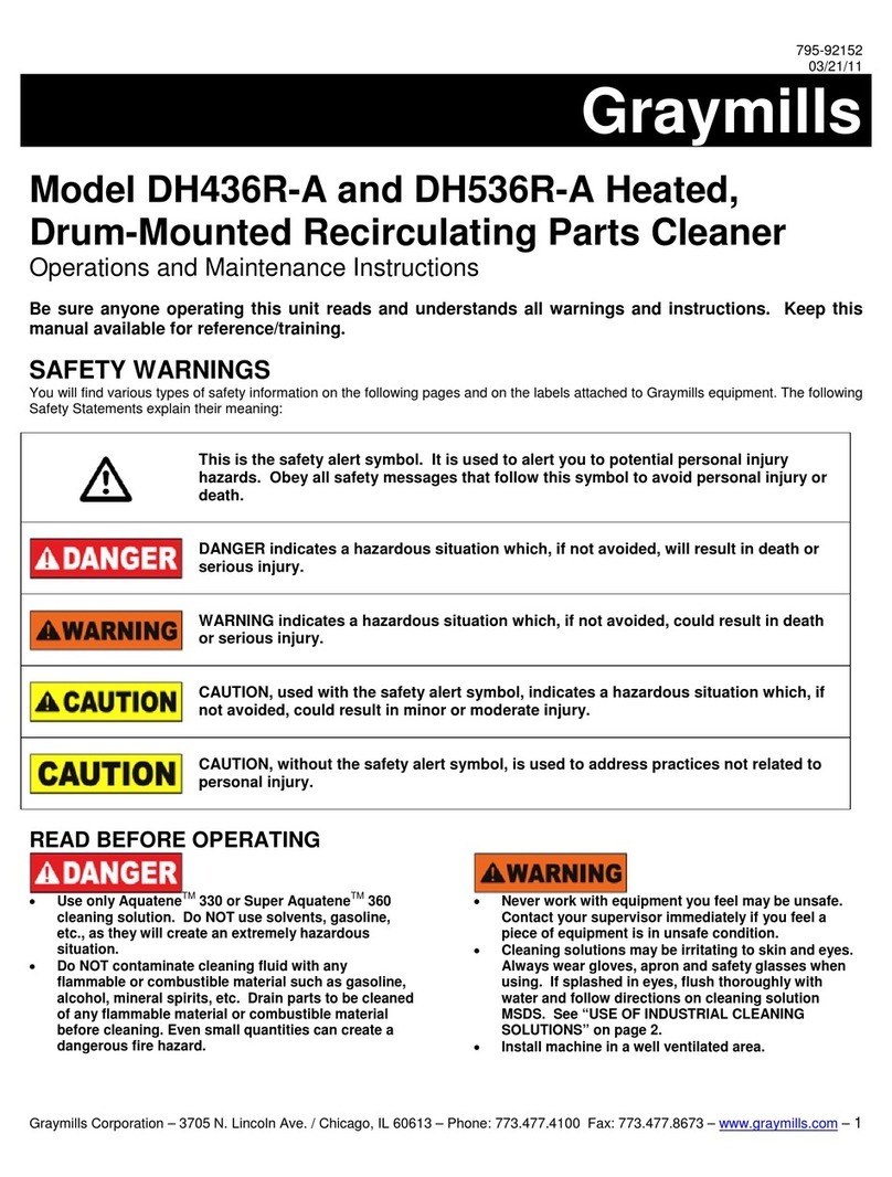 Graymills DH436R-A Operation and maintenance instructions