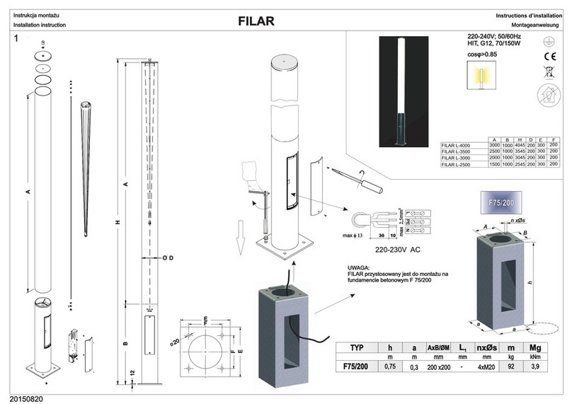 LUXIONA FILAR L-4000 Installation instruction