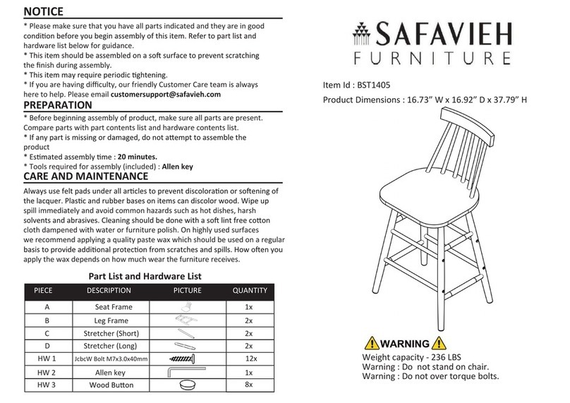Safavieh Furniture BST1405 User manual Safavieh Furniture BST1405 User manual