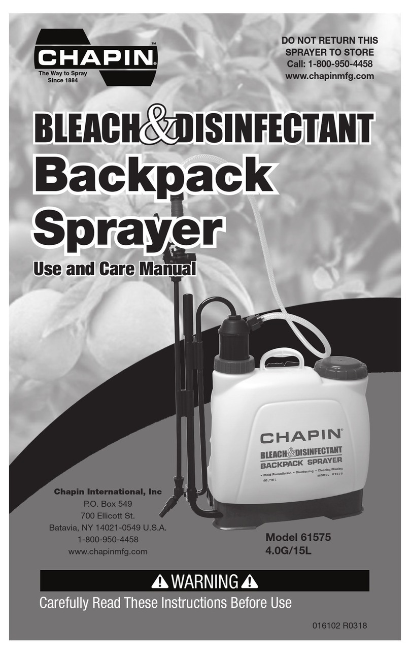 Chapin BLEACH & DISINFECTANT 61575 use and care manual