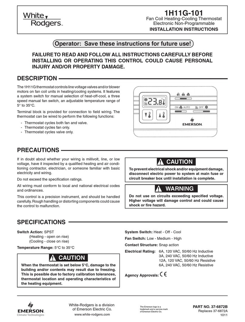 Emerson White Rodgers 1H11G-101 installation instructions