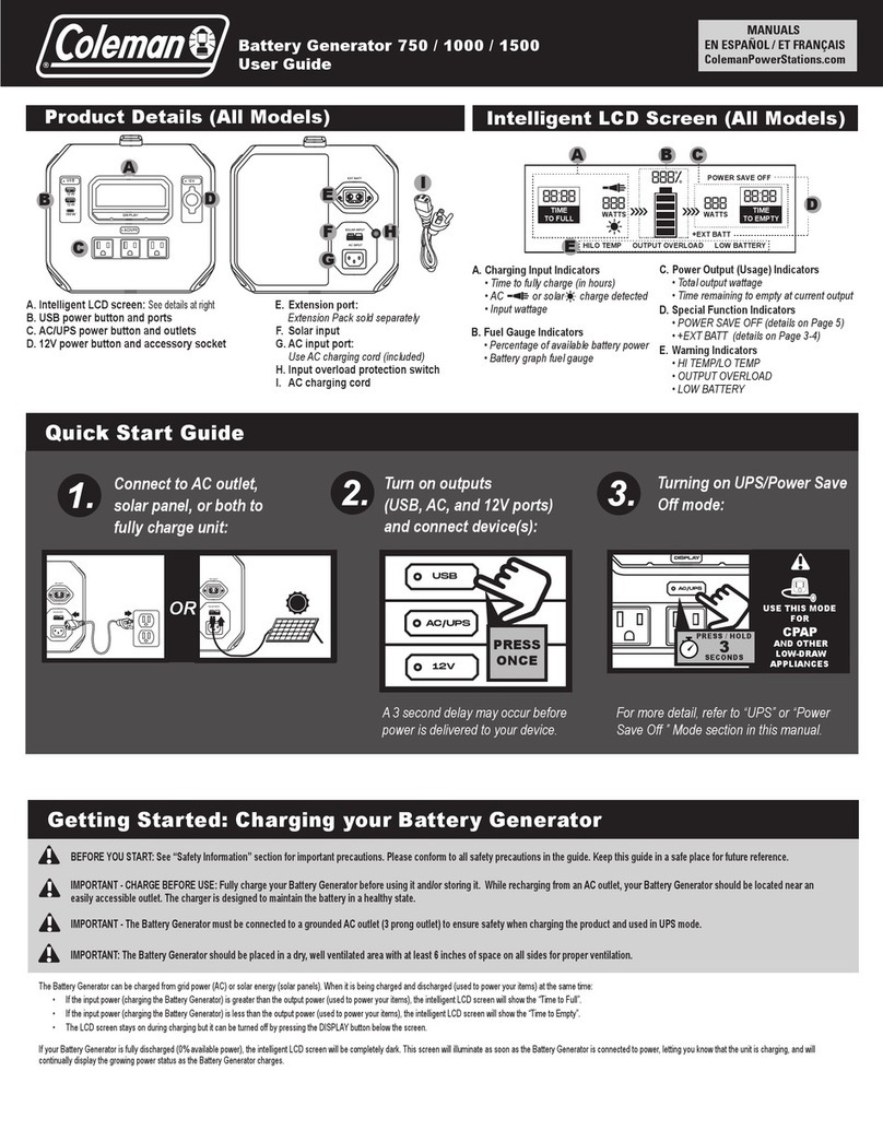 Coleman CMBG750 user guide Coleman CMBG750 user guide