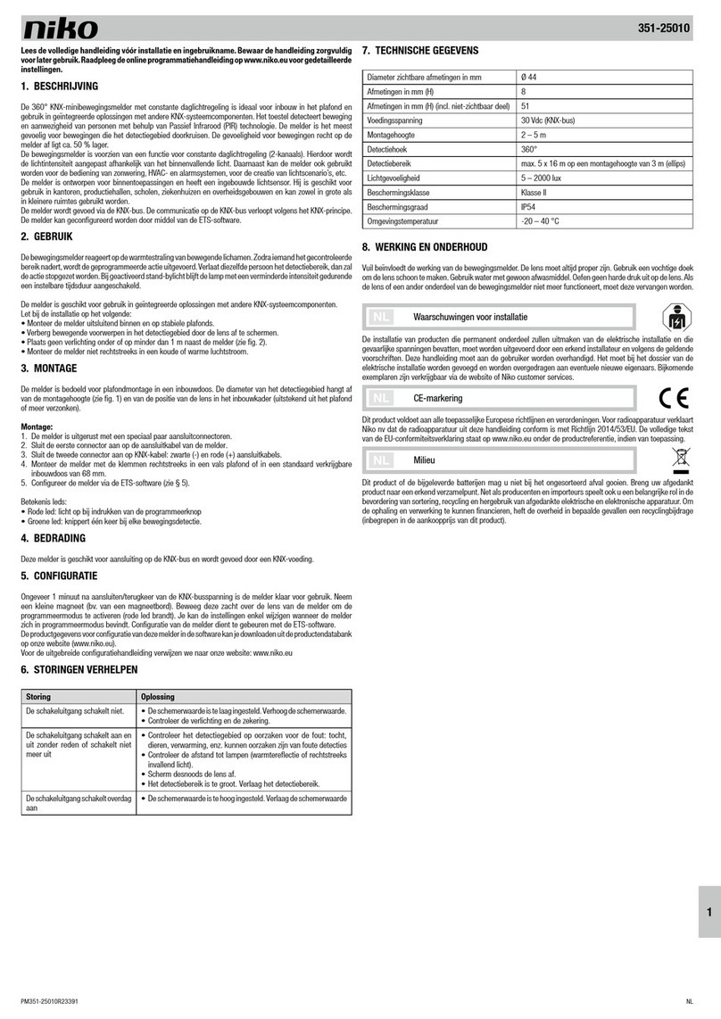 Niko 351-25010 User manual