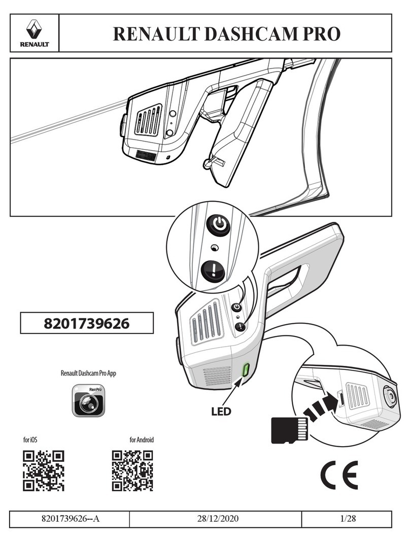 Renault DASHCAM PRO operating instructions