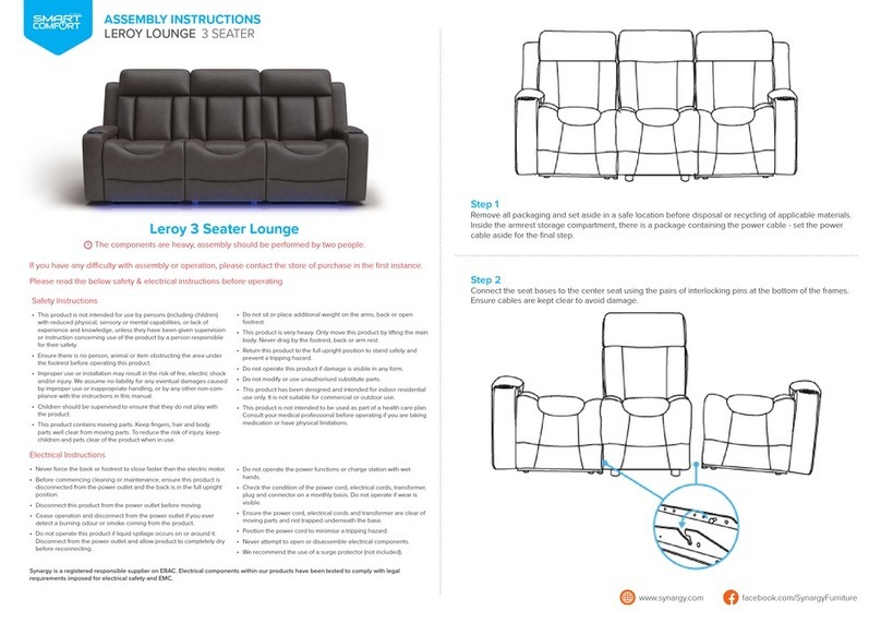 Smart Comfort Leroy Lounge 3 Seater Assembly instructions