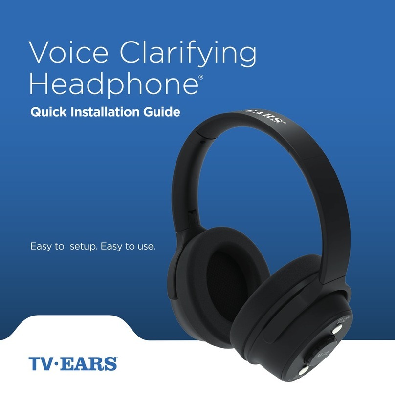 TV Ears Voice Clarifying Headphone Quick installation guide