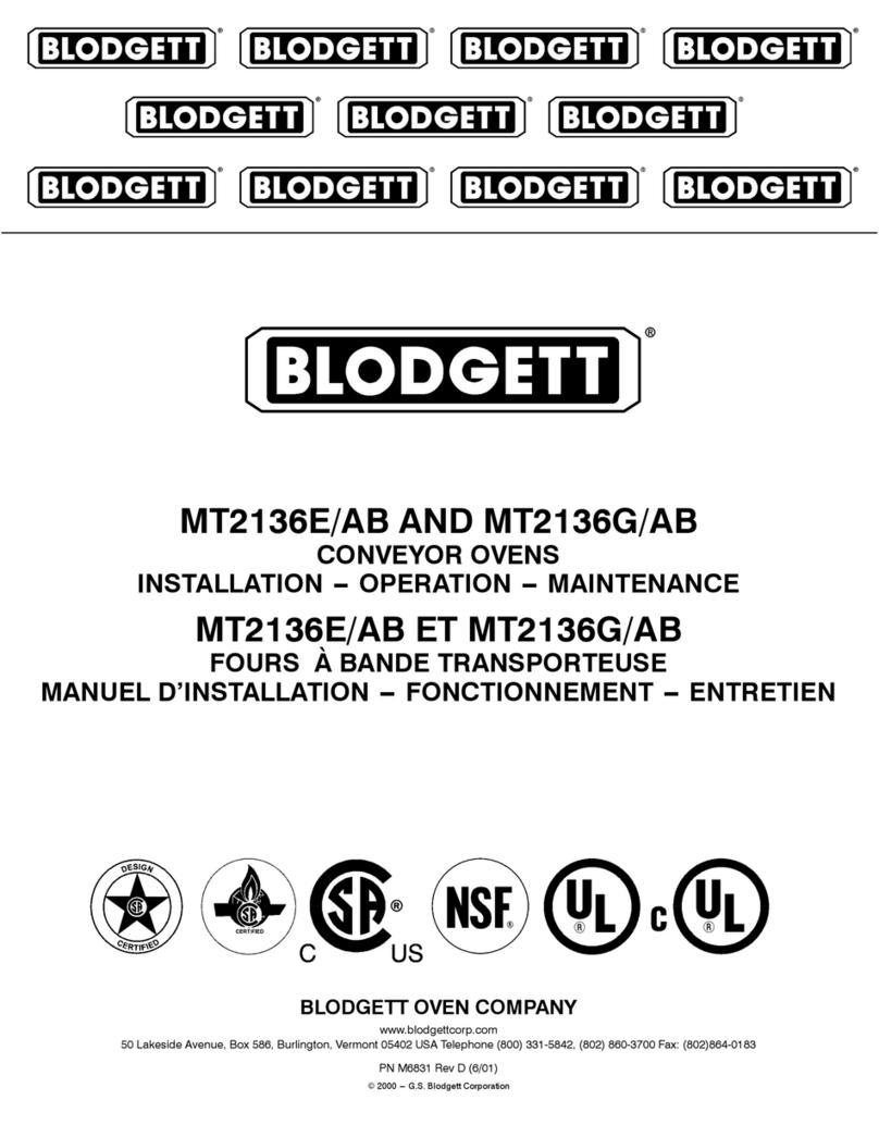 Blodgett MT2136E/AB Owner's manual