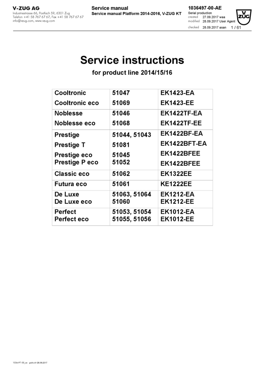 V-ZUG Cooltronic Service instructions